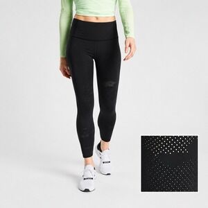 Athleta Womens Persistence Laser Cut 7/8 Tight Leggings Size M Black Cutout Yoga